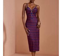 Abito midi aderente da donna con stampa multicolore, senza maniche e con spalline sottili SHEIN X JIAN LASALA SHEIN X potenzia la creatività fornendo a stilisti, artisti e marchi un accesso senza prec