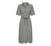 Abito midi con cintura e collo a camicia Beige XS Tinta unita