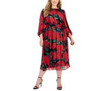 Abito Midi Con Maniche A Puff Cinturato Anne Klein Donna