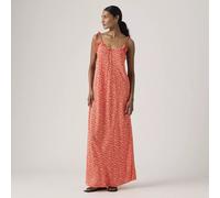 Abito midi con stampa floreale e spalline sottili Rosso XS Floreale