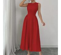 Abito midi da donna casual da indossare per il nuovo anno, con zip laterale e spacco, per un outfit donna maxi L,M,S,XSNataleTessuto intrecciato