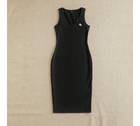 Abito midi da donna con scollo a U ampio e profondo, senza maniche, con decorazione ricamata a pony L,M,S,XL,XS,XXL,XXS,XXXL,XXXXLTessuto in maglia