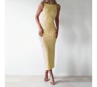 Abito midi elegante e basic, in tessuto dalla texture speciale, design minimale ed elegante, linea 3D, vestibilità slim e dritta L,M,S,XL,XSColore unicoTessuto in maglia