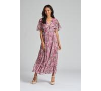 Abito Midi Floreale South Beach Metallico Leggero Fluttuante Per L'Estate