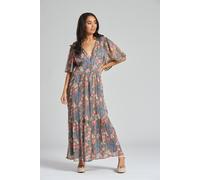 Abito Midi Floreale South Beach Metallico Leggero Fluttuante Per L'Estate