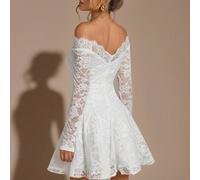 Abito mini aderente con spalle scoperte in pizzo nero, elegante e sexy abito lungo in pizzo con maniche lunghe per donne, abito in pizzo nero, elegante little black dress L,M,S,XL,XS,XXL,XXS,XXXL,XXXX