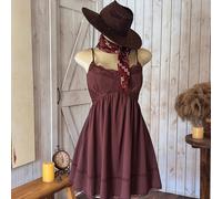 Abito mini casual da donna con inserti in pizzo, balze e orlo, stile occidentale Saint John 2025 per il 4 luglio, abiti estivi da donna per laurea, abiti estivi, abiti da donna per l'estate, abbigliam