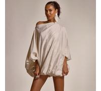 Abito mini con scollo a taglio, ampio e fluido, con vita stretta, stile palloncino, carino per l'estate e la primavera, sexy per uscite, spiaggia, vacanze, Honey Tides L,M,S,XL,XSColore unicoTessuto i