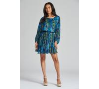 Abito Mini South Beach Donna Manica Lunga Metallico Corto Larghezza Comoda