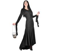 W WIDMANN MILANO Party Fashion - Costume Morticia, abito, strega, fata cattiva, Halloween, carnevale