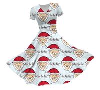 Abito natalizio da donna alla moda 2025 2024 stazione europea americana con scollo a V abito a maniche corte per feste vita quotidiana regali di Natale, AJ, L