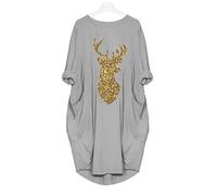 Abito Natalizio Donna Invernali,Abito Donna Casual con Tasche Collo Morbido E Confortevole per Occasioni Informali Lunghezza Longuita Elegante E Pratica Tops Taglie Comode