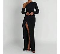 Abito nero senza schienale per matrimonio, compleanno, club, sexy, autunnale, per donne, per il ritorno a scuola, Natale, concerto country, uscita serale L,M,S,XL,XS,XXLColore unicoTessuto in maglia