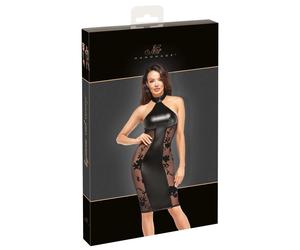Abito Noir aderente opaco lucido con eleganti inserti laterali M