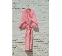 Abito nuovo indiano lungo kimono pan modello floreale cotone blocco a mano