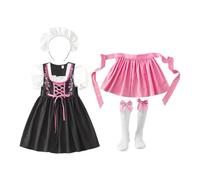 Abito Oktoberfest con Grembiule e Costume Tedesco da Oktoberfest a Media | 4 pezzi di abbigliamento per bambini Halloween festa della birra per Bambine e Ragazze, Pasqua, Festa in Masche