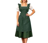 Abito Oktoberfest Donna Elegante, Costume Dirndl Bavarese con Grembiule Tradizionale e Design Retrò, Vestito Festa della Birra Tedesca per Party, Cosplay, Teatro e Celebrazioni