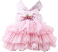 Abito per Cani Gonna Tutu in Rete per Cuccioli Pet Party Abiti Estivi Costume con Fiocco per Cani di Taglia Piccola e Media Gatto Rosa a Righe S, Abbigliamento per Cani e Scarpe Clever And Attractive
