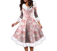 Abito Per Capodanno Donna Babbo Natale Natalizie Vestito Vestito Rosso Maniche Lunghe Curvy Invernali Abiti Eleganti Sexy Eleganti Abito Natalizio Costume Mamma Natale Vestiti Donna Capodanno S