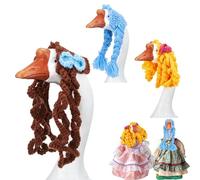 Abito per oche da portico | 3 Parrucche Trecce per Oche Decorazione per Giardino Compleanno Piscina Inverno Interno Esterno Statue Animali