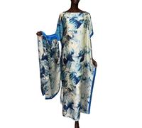 Abito per preghiera donna musulmana 1 pezzo tinta unita lunghezza intera abbigliamento da preghiera musulmano donna manica lunga elegante ideale per islam dubai islamica araba jilbab, Blu cielo., L