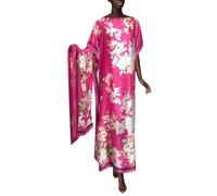 Abito per preghiera donna musulmana 1 pezzo tinta unita lunghezza intera abbigliamento da preghiera musulmano donna manica lunga elegante ideale per islam dubai islamica araba jilbab, Rosa, L