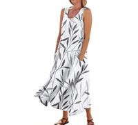 Abito Pois Smanicato Sportivi Boho Summer Abbigliamento Donna Estivo Saldi Sundress Vestito Cerimonia Hawaiano Spiaggia Vestiti da Corti Sconti 90 per Cento Grigio Chiaro L