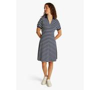 Tommy Hilfiger Donna Abito a Polo Lyocell Fit & Flare, Multicolore (Dark Night Navy/Calico STP), S