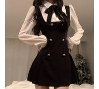 Abito Preppy Vacanze Abbigliamento Casual Tessuto Non Elasticizzato Lunghezza Re