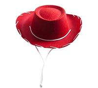 Abito Prop Red 1pc per Bambini Up Decorazioni Party Holiday per Cowboy Hat Baseball Caps Costume Carnevale Cowboy (Red, One Size)