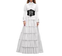 Abito rinascimentale da donna lungo medievale abito da corte costume di Halloween | Abito da corte medievale, orlo ampio, concorso di Halloween, costume storico, fiera rinascimentale, ballo reale