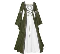 Abito rinascimentale da donna, principessa, medievale, maxi abito a tromba, a forma di palazzo vittoriano, vestito con lacci, Halloween, carnevale, feste, regine, cosplay, festival, alla moda