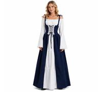 Abito Rinascimentale Femminile Vittoriano - Maxi Abito Medievale con Maniche a Tromba - Costume da Principessa Gotico - Costume da Regina per Feste, Carnevale e Cosplay