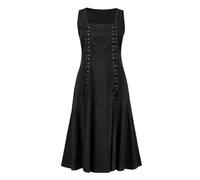Abito Rinascimentale Medievale Donna Scollo Quadrato Senza Maniche Tinta Unita Stile retrò Gonna Lunga Collo Quadrato Abiti a Maniche Lunghe Stile Palazzo Cosplay Trucco per Feste Vestiti da Palazzo