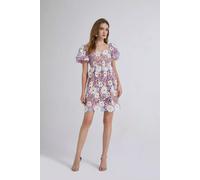 Abito Romantico Lilla Lavanda In Pizzo Ricamato Con Gonna Ampia E Fiori CF50389