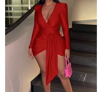 Abito San Valentino Festa Della Musica Vacanza Capodanno Appuntamento Elegante E Sexy Ragazza Adorare Stretto Flash Sfera Vestito Stretto Con Maniche A Una Festa Del Tè Per Donne, Abito Semi Formale R