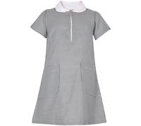 Abito Scuola Gingham Per Ragazze Manica Corta A Quadri Con Zip E Scrunchies