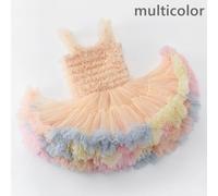 Abito Senza Maniche A Ruches In Rete Strati Tutu Per Bambina