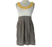 Abito Senza Maniche Bianco/Grigio Fino Al Ginocchio Per Donna #41639 $123 NUOVO