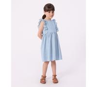 Abito senza maniche con volant Blu 4 anni - 102 cm Tinta unita