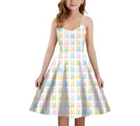 Abito Senza Maniche per Bambine con Stampa per Uso Quotidiano e attività All'Aperto (Silver-1, 9-10 Years)