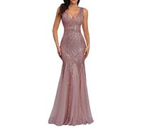 Abito Sera Damigella d'Onore Curvy Festa Ballo Abiti Vintage Sposa Eleganti da Sera Cerimonia Abito da Donna Vestito da Sera Classico Lunghi Abiti Donna Cocktail