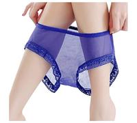 Abito sexy da donna bassa biancheria intima in pizzo maglia a vita fissa biancheria intima media per le donne di Natale lingerie, Blu scuro, XL