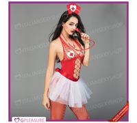 Abito Sexy Infermiera Hot Costume Provocante Donna Travestimento con Accessori