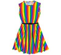 Abito Skater Off Shoulder Per Ragazze Con Top Corto A Righe 7-13 Anni