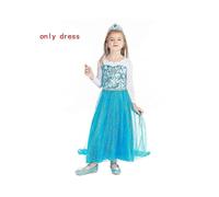 (Abito solo 4T1) Vestito da Elsa e Anna per Halloween, costume da principessa per bambine, per feste
