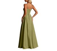 Abito Sottoveste in Raso con Scollo a V, Linea ad A, Abito da Sera Formale | Vestiti Rossi Da Cerimonia Sposa Abbigliamento Marche Ed Vestirsi Raffinati Cinquantenni 40 Medio Pinella Foto