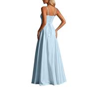 Abito Sottoveste in Raso con Scollo a V, Linea ad A, Abito da Sera Formale | Vestiti Rossi Da Cerimonia Sposa Abbigliamento Marche Ed Vestirsi Raffinati Cinquantenni 40 Medio Pinella Foto