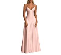 Abito Sottoveste in Raso con Scollo a V, Linea ad A, Abito da Sera Formale | Vestiti Rossi Da Cerimonia Sposa Abbigliamento Marche Ed Vestirsi Raffinati Cinquantenni 40 Medio Pinella Foto