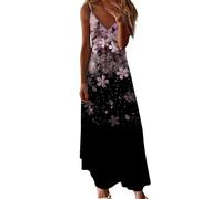 Abito sportivo da donna Abiti estivi da donna 2025 Vacanza Casual Plus Size Maxi Sun Dress Trendy Beach Lungo Spaghetti Strap Midi Abiti per le donne, rosa, S